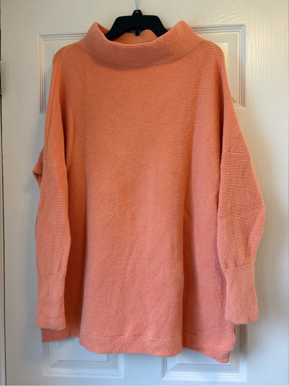 Free People Ottoman Slouchy Tunic Sweater Peachy Orange Medium heavy warm